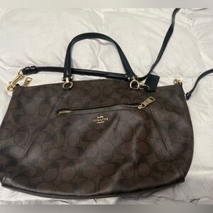 Coach Dark Brown and Black Shoulder Bag
